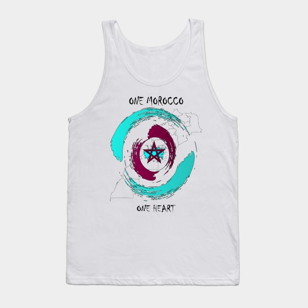 one morocco one heart Proud Morocco Flag Gift Moroccan Lovers For Men's Women's Tank Top by Mirak-store 
